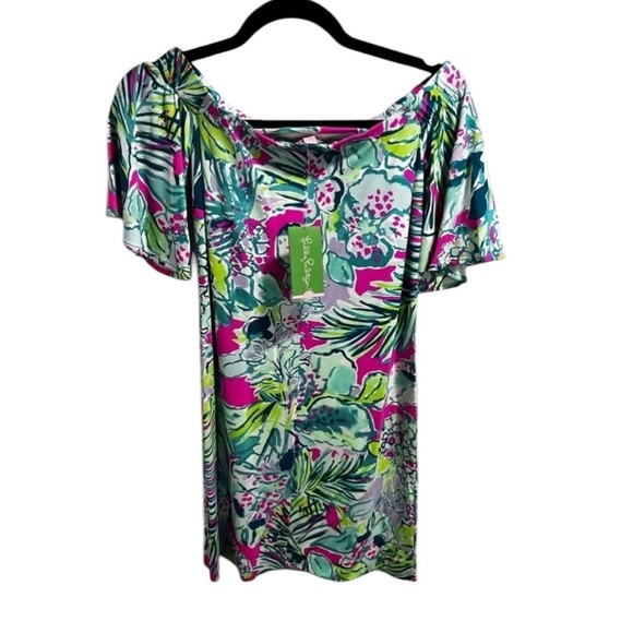 New with tags Lilly pulitzer fawcett dress size xxs off the shoulder so comfy! - Picture 6 of 6